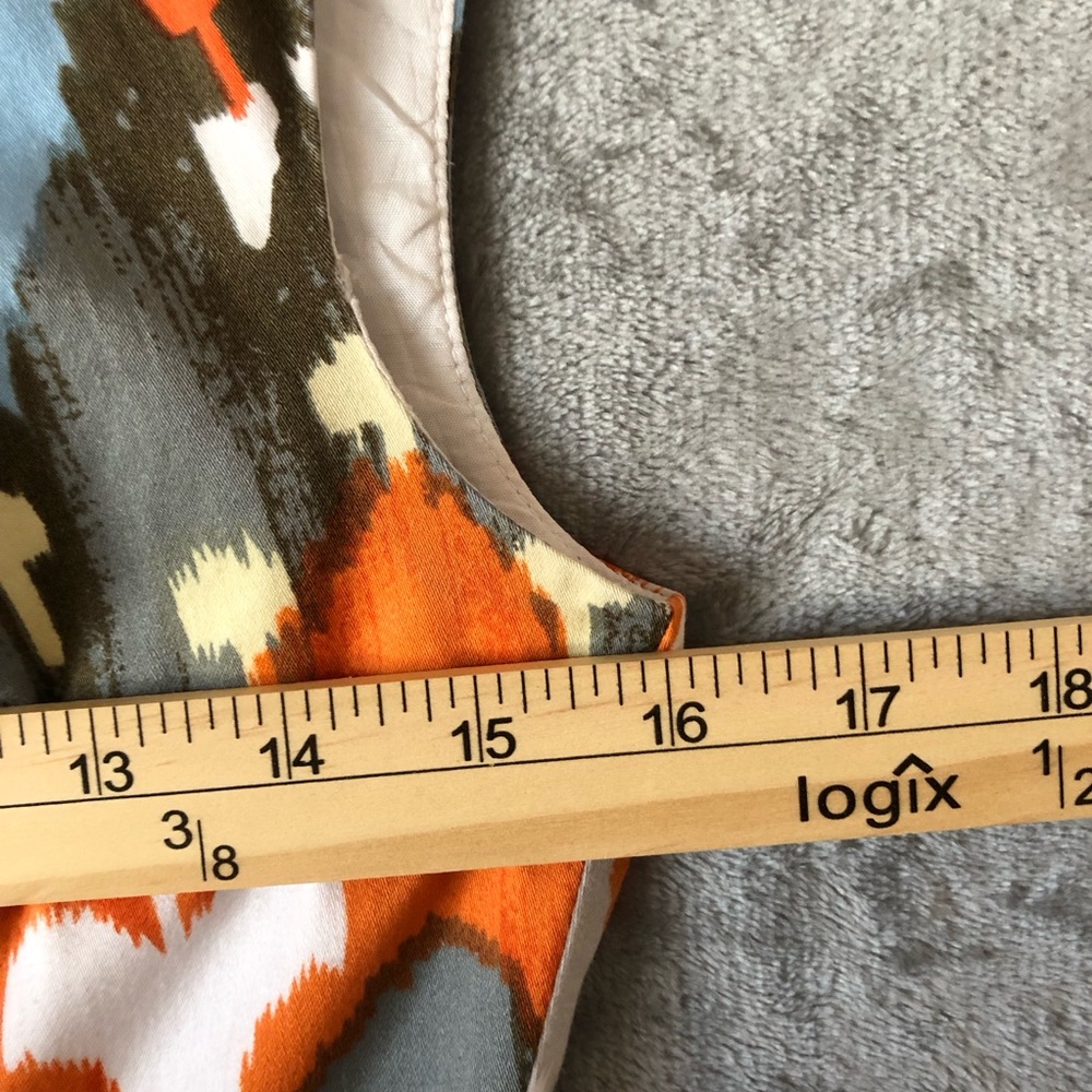 Maggie London Women Dress Size 4 Scoop Neck Sleeveless Artsy Zipper Fitted - Picture 11 of 14